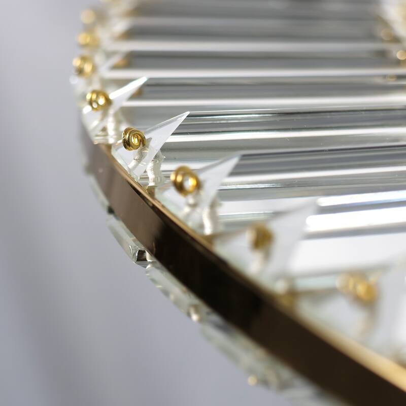 ExBrite Adjustable Height Crystal Pendant Light, Circular Design - Gold