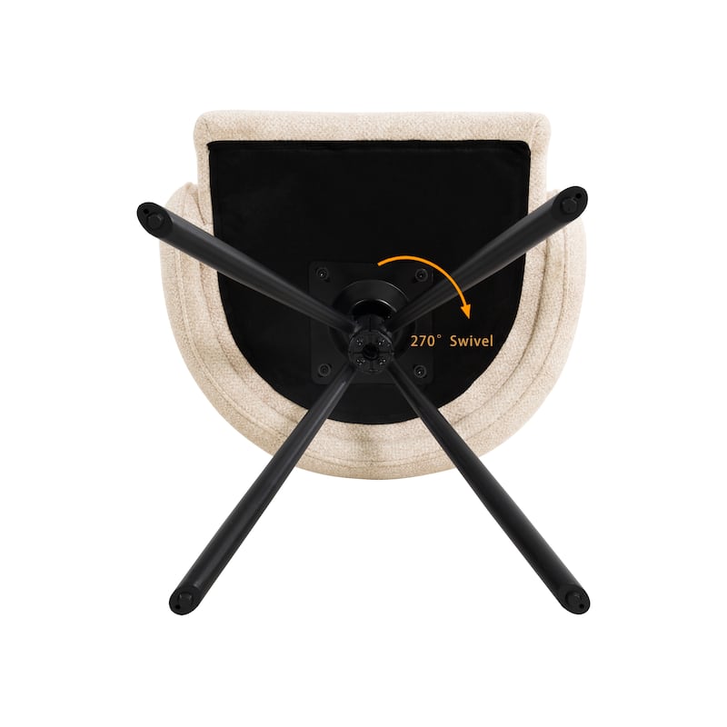 270° Swivel Home Office Desk Chairs Set of 2,Modern Dining Chairs, Upholstered Bedroom Chairs with Metal Base,Makeup Chair