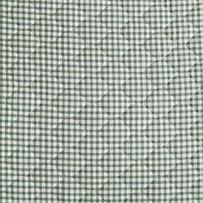 Laura Ashley Gracies Gingham Cotton Reversible Green Quilt Set