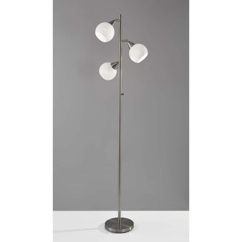 Silver Metal Dome Shade Traditional Floor Lamp with Rotary Switch 71 Inches - 16” x 16” x 71” (D x W x H)