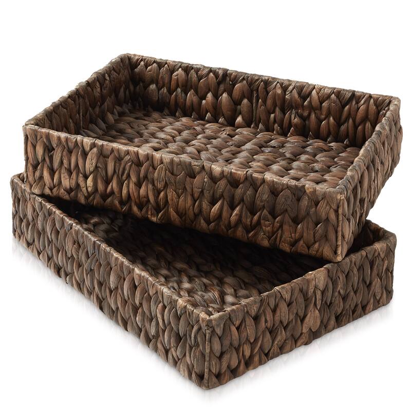 2 Bathroom Storage Baskets SeagrassHyacinth Toilet Paper Bin