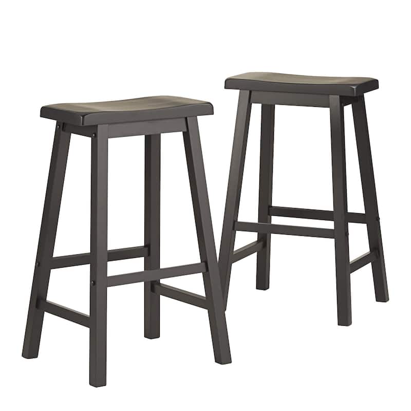 Salvador Saddle 29-inch Counter Height Backless Stools (Set of 2) by iNSPIRE Q Bold - Charcoal