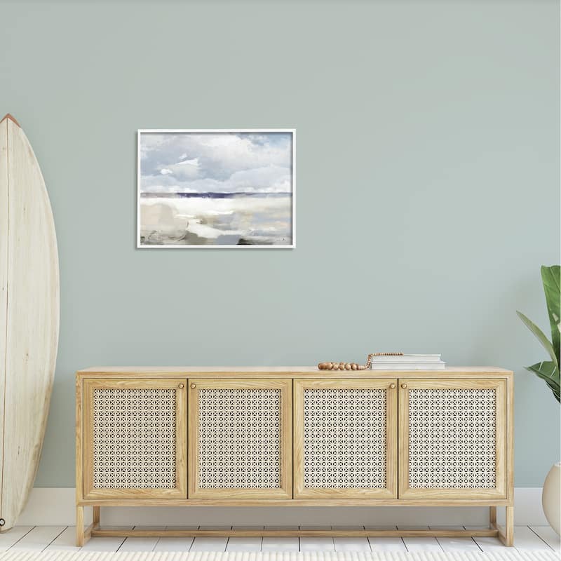 Stupell Layered Abstract Beach Scenery Distant Land Clouds Framed Wall Art, Design by Sophie 6 - Multi