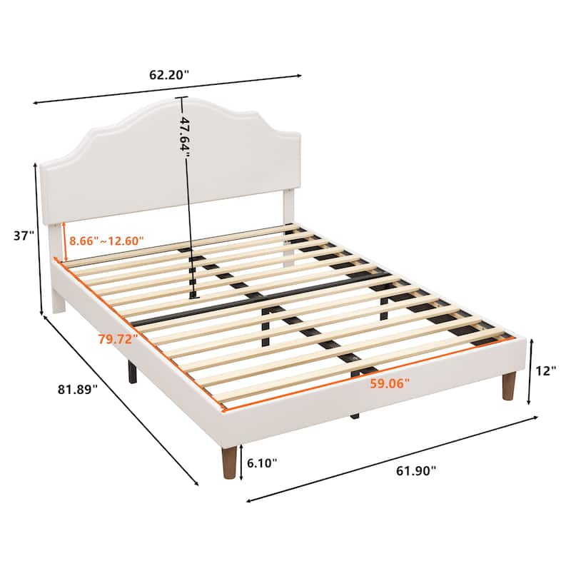 Sleek and Modern Design Bed Frame Upholstered Platform Bed