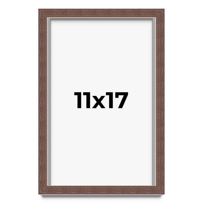 11x17 Shadow Box Frame Brown | 1.125 inches Deep Real Wood Rustic