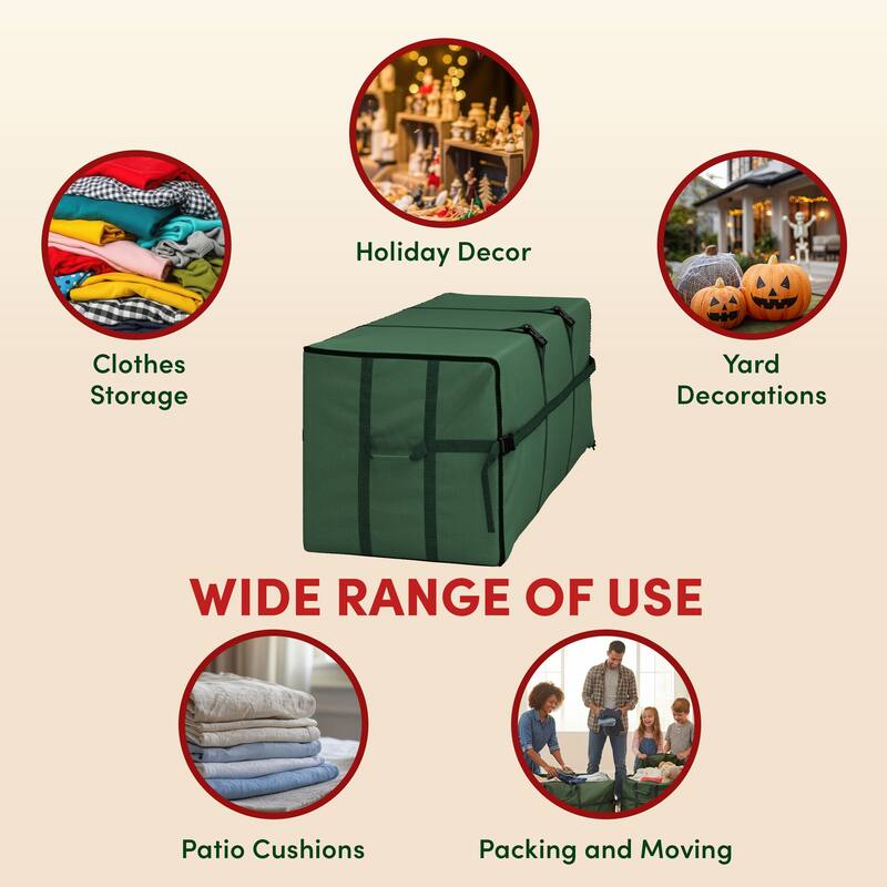 Christmas Tree Storage Bag for Artificial Trees - Canvas Storage Tote Protects Holiday Decorations and Inflatables by Elf Stor