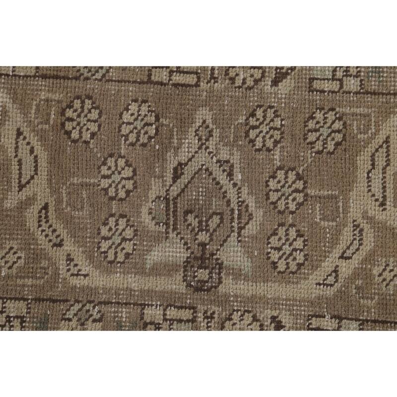Distressed Tabriz Persian Vintage Rug Hand-Knotted Wool Carpet - 6'4"x 9'4"