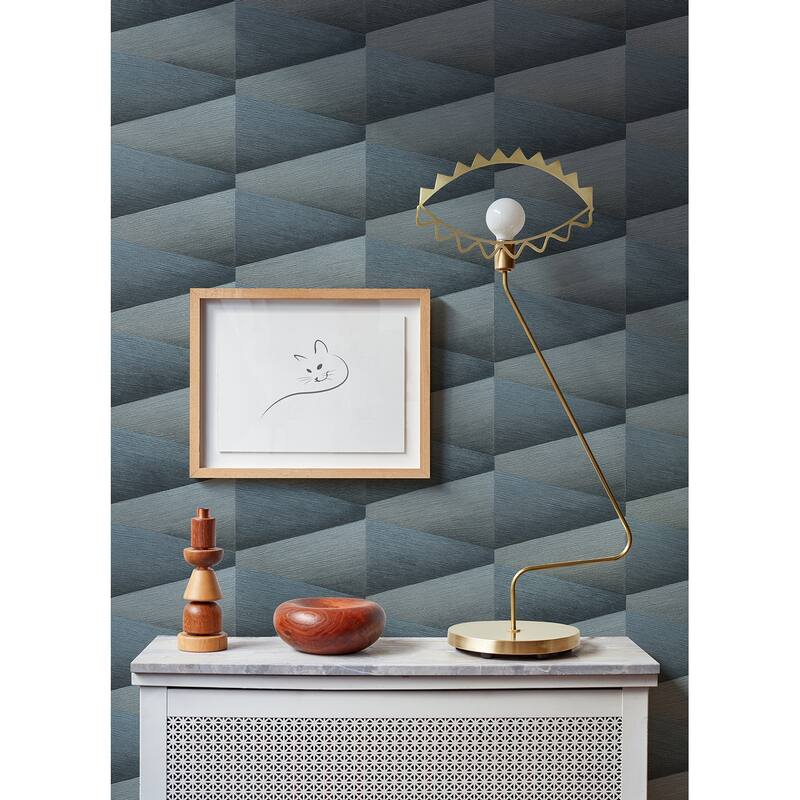 Advantage Shae Indigo Geo Wallpaper - 20.9 x 396 x 0.025