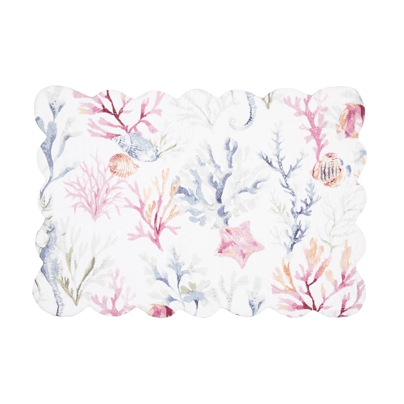 Nori Coral Quilted Placemat Set 6