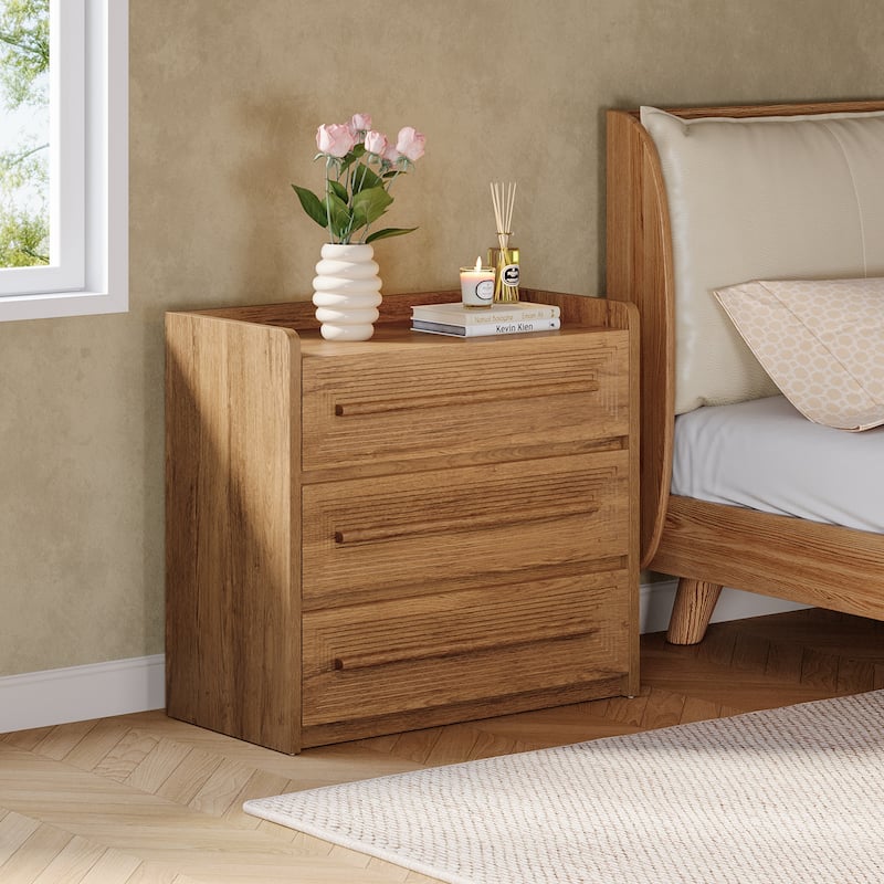 32" Wide Oversized Nightstand with 3 Drawers
