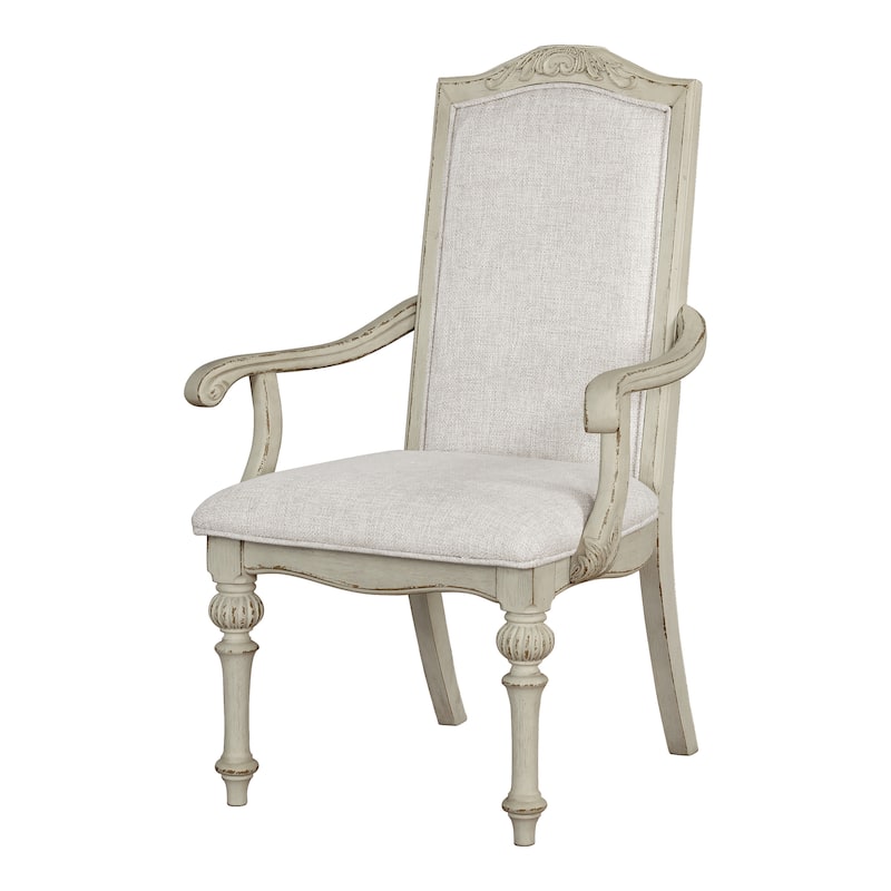 The Gray Barn Caelum Farmhouse Antique White Formal Arm Chairs (Set of 2)