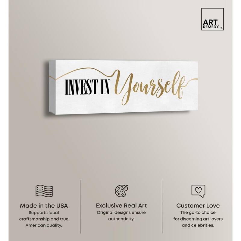 Invest In Yourself Panoramic Canvas by Art Remedy, Gallery Wrapped