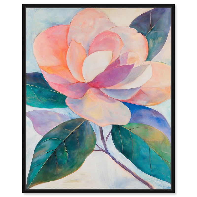 Pink Magnolia II Canvas by Art Remedy - 16" x 20" - Black