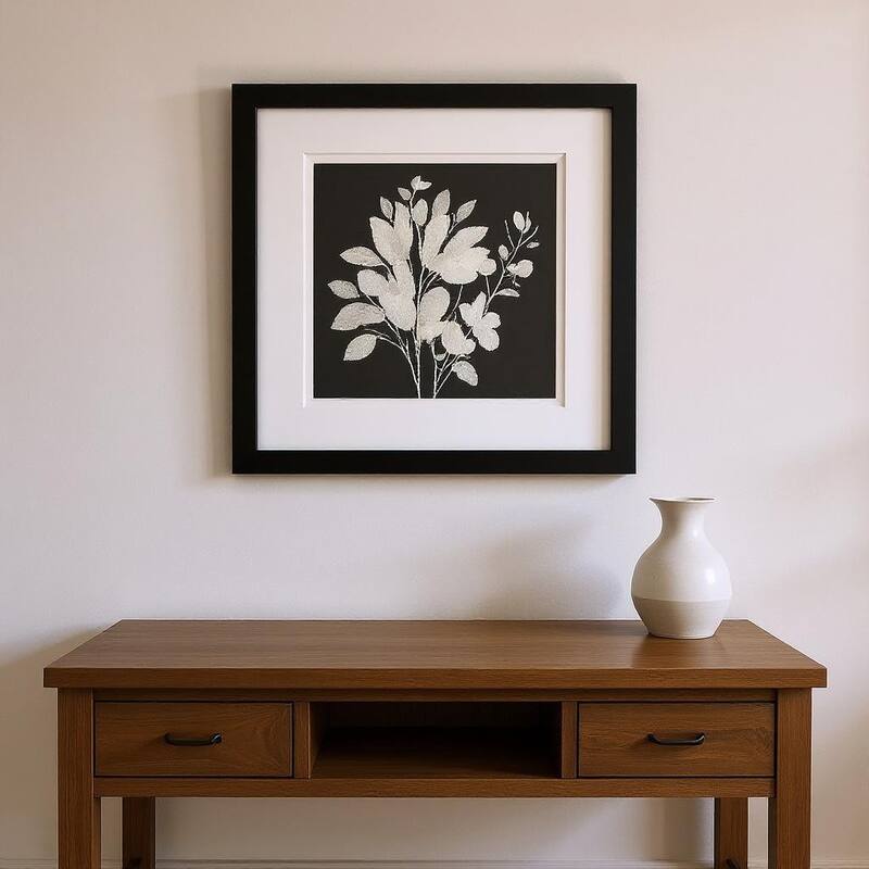 HomeRoots Set Of Two Misty Branches Black Framed Wall Art - 9.00 in. x 11.00 in.  x 2.00 in.