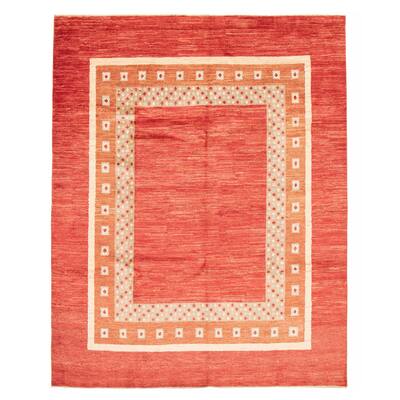 ECARPETGALLERY Hand-knotted Peshawar Ziegler Red Wool Rug - 8'1 x 9'9