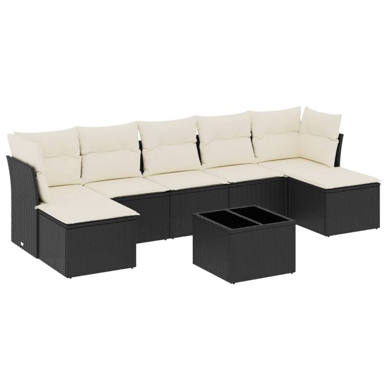vidaXL Garden Sofa Set Black PE rattan Modular Garden Sofa Set Square - 21.7 x 21.7 x 14.6