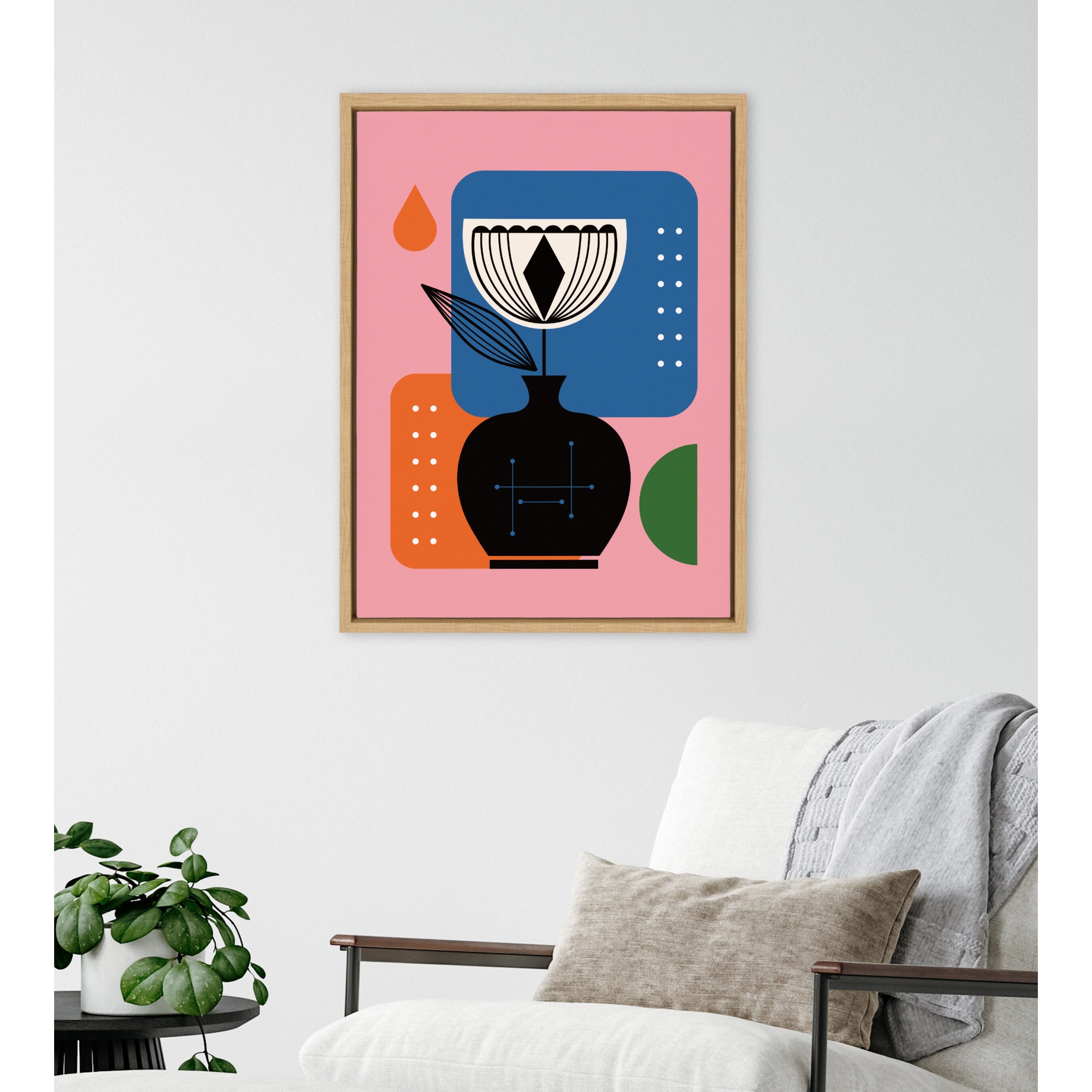 Kate and Laurel Sylvie Tulip Framed Canvas by Amber Leaders Designs