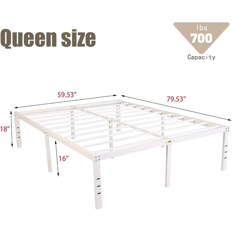 alazyhome 18 inch Heavy Duty Metal Platform Bed Frame with Storage