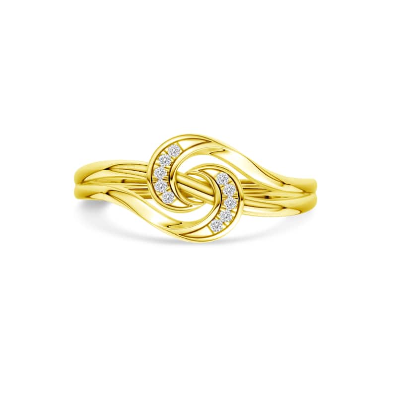 1/20ct TDW Diamond Split Shank Ring in 10k Yellow Gold for Women