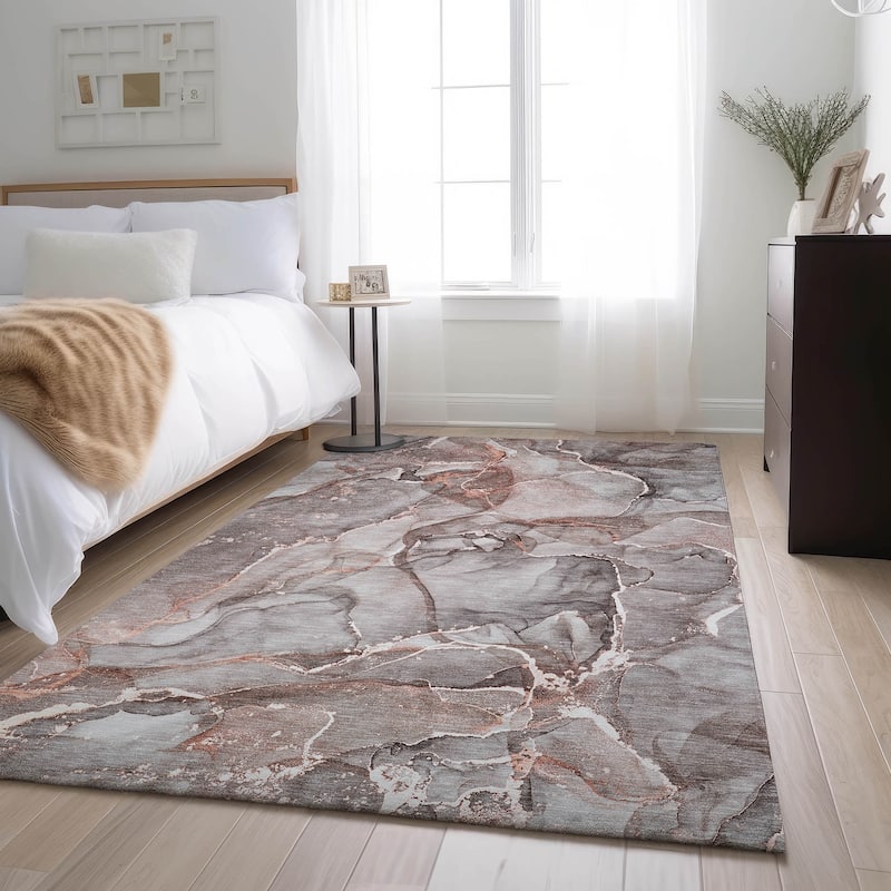 Premium Washable Super Soft Abstract Contemporary Mayfield Rug - Gray - 10' x 14'
