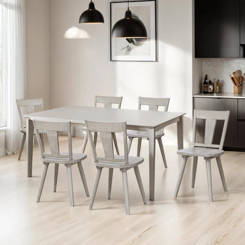 Vintage Panel Back Wooden Dining Chairs