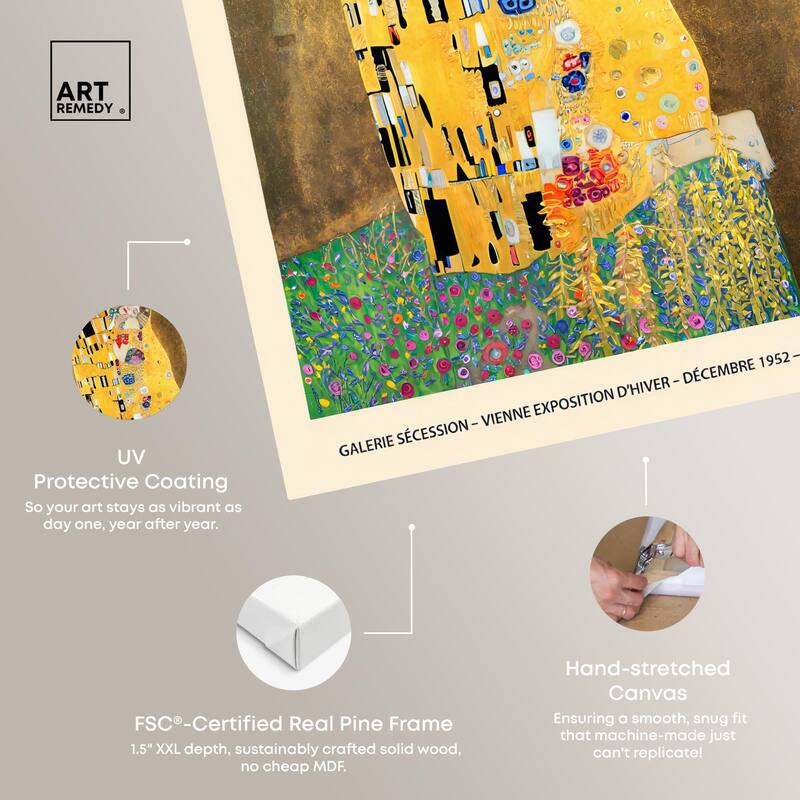 Golden Kiss Canvas by Art Remedy, Gallery Wrapped