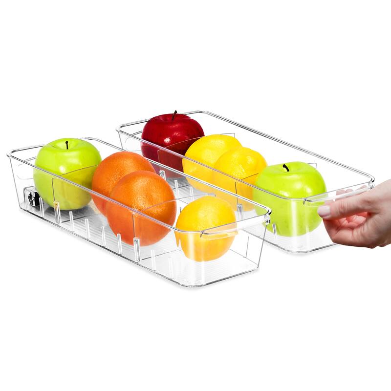 Sorbus Clear Organizing Bins on Wheels - 15.4 x 5.1 x 3.8 - 15.4 x 5.1 x 3.8