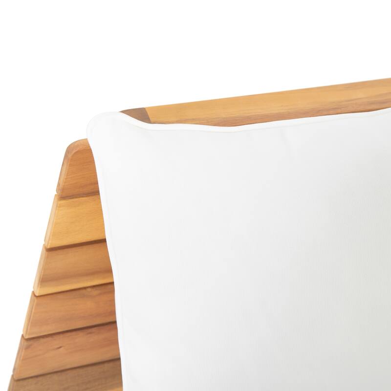 Roomfitters Outdoor Wood Loveseat with Cushions, Patio Seating Bench