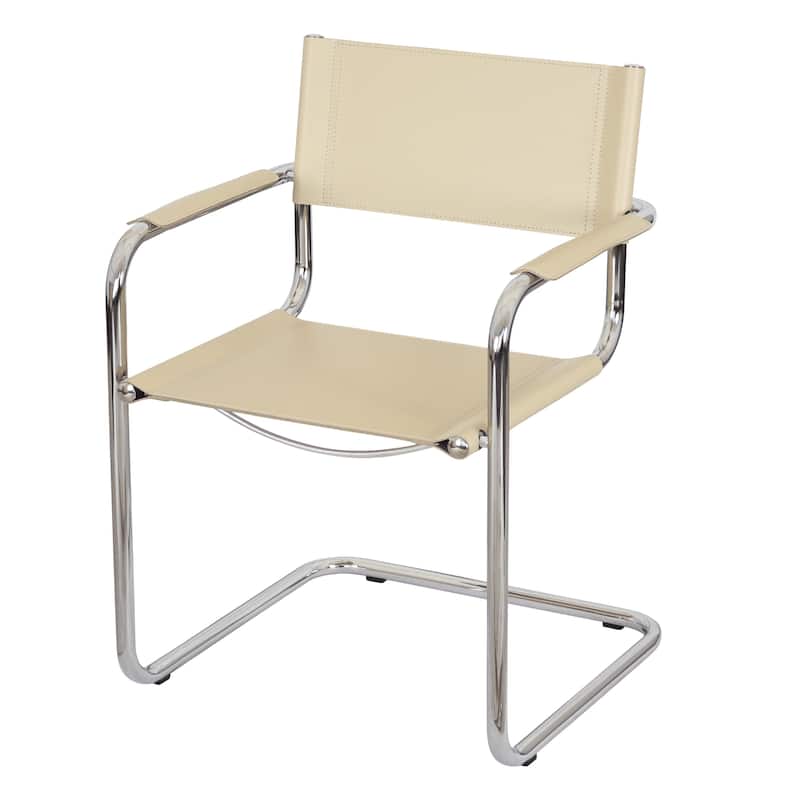 Breuer Chair Company Mart Stam Cantilever Armchair Arm Chair w/ Chrome Frame (Various Bonded Leather Colors)