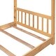 preview thumbnail 9 of 7, Natural Twin Size Wood House Platform Bed with Headboard, Footboard, and Roof Design