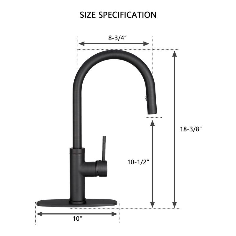 One-Handle Pull-Down Kitchen Faucet with Deck Plate