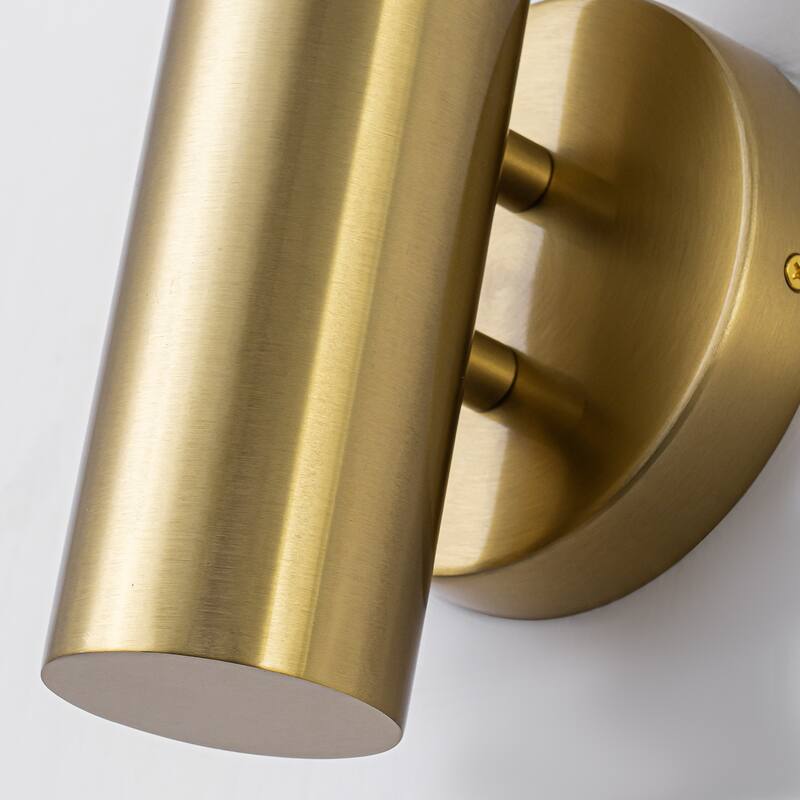 Modern 1-Light Brass Wall Sconce with Opal Glass Shade - 4.7" W x 4.3" D x 15" H