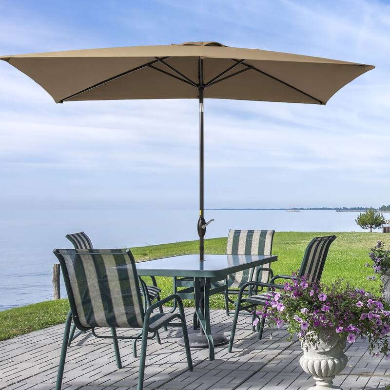 AOOLIMICS 10×6.5FT Rectangular Patio Umbrella with UV Protection, Easy Tilt, and Wind-Resistant Features