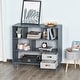 preview thumbnail 2 of 8, 3-Tier Child Bookcase Open Shelves Cabinet Grey