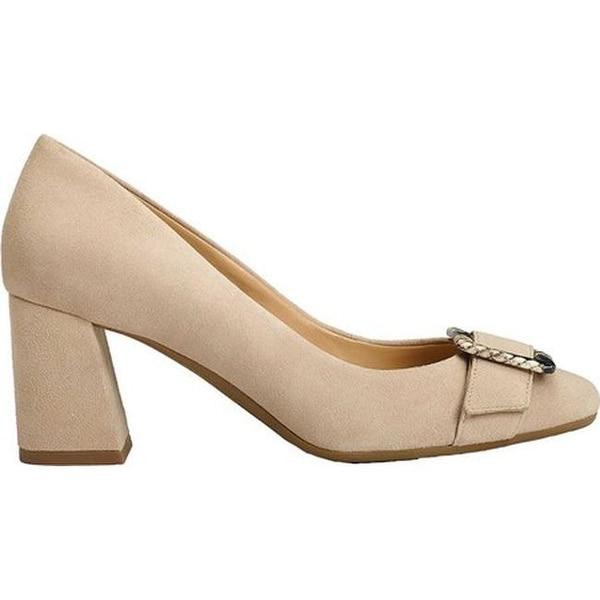 bone suede pumps