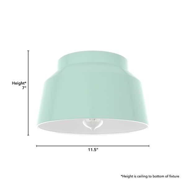 dimension image slide 3 of 4, Hunter Cranbrook 1-Light Flush Mount Ceiling Light - Bathroom, Office, Hall, Kitchen - Mid-Century Modern - Damp Rated!