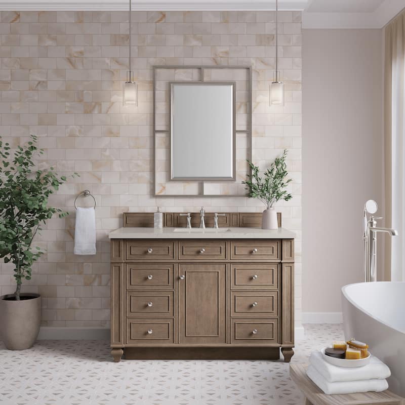 James Martin Vanities Bristol 48" Single Vanity, Whitewashed Walnut