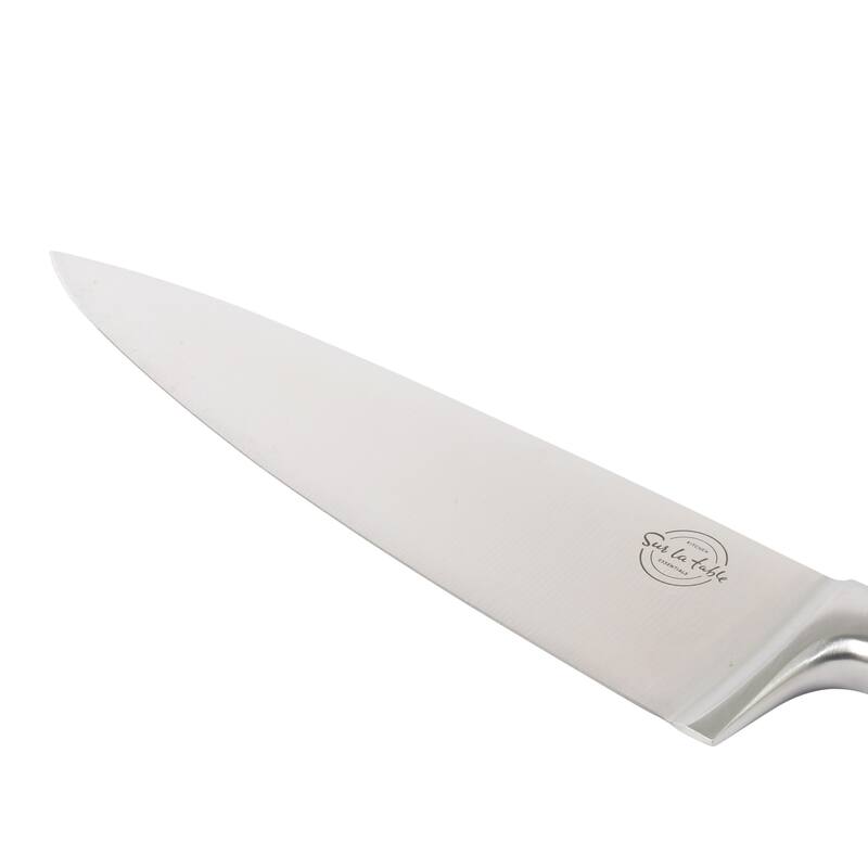 Sur La Table Kitchen Essential German Steel Chef's Knife, 8-Inch Stainless Steel Blade - Forged Full Tang