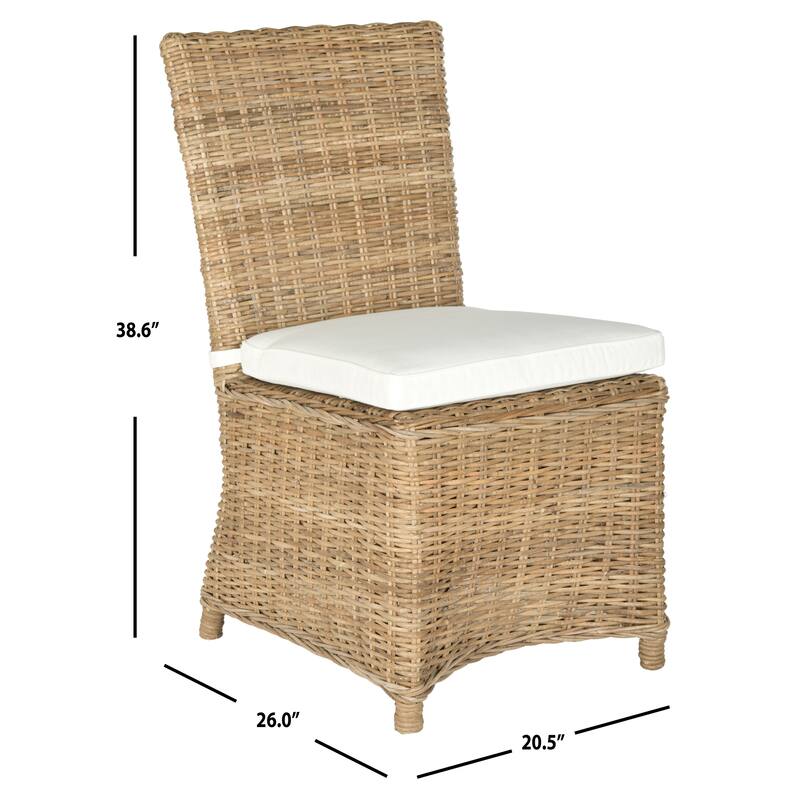 SAFAVIEH Sheila Kubu Soft Rattan Dining Chair (Set of 2) - 20.5" x 26" x 38.6" - 21Wx26Dx39H