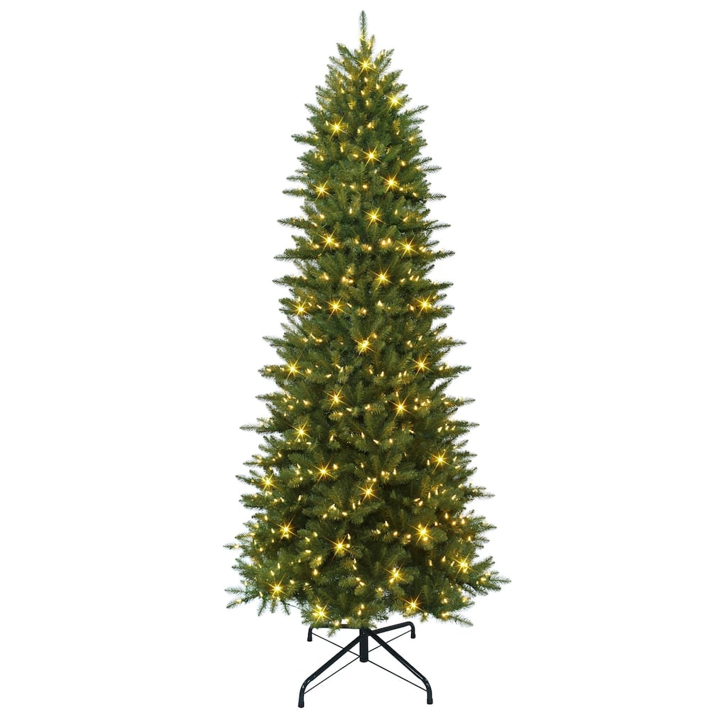 10' LED Slim Fraser Fir Artificial Christmas Tree, Color Select Lights - over-10-feet