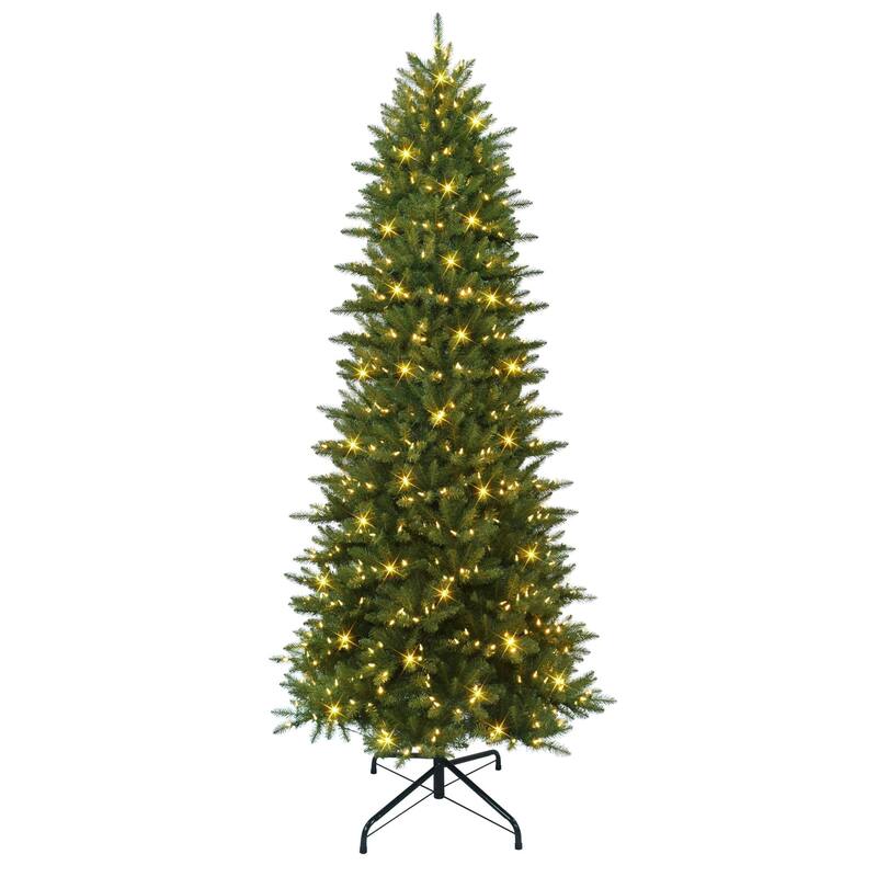 9' LED Slim Fraser Fir Artificial Christmas Tree, Color Select Lights - 9 Foot