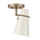 preview thumbnail 5 of 5, Golden Lighting Reeva 1-light Semi-Flush Mount in Modern Brass and Matte Black shade