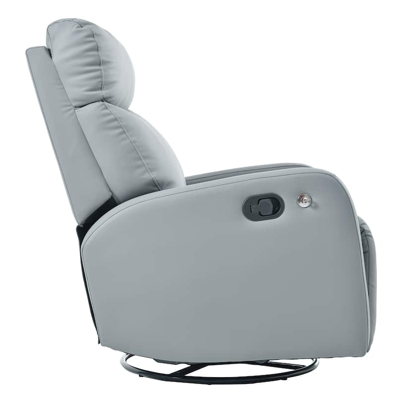GDFStudio - PU Swivel Rocker Recliner with 360° Motion & Manual Control