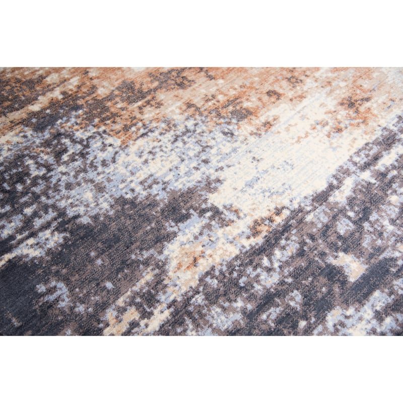 Alora Decor Euphoria Grey and Brown Abstract Wool Rug