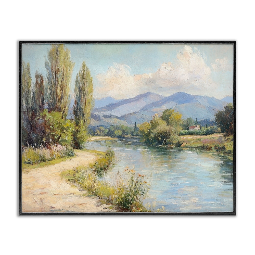 Stupell Along The Mountain River Framed Giclee Art Design By Petal Prints Design