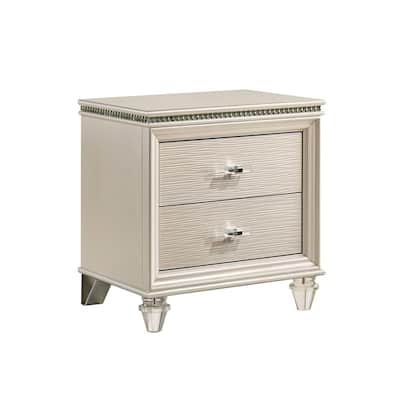 2 Drawers Nightstand with Acrylic Legs