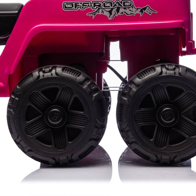 12V Kids Ride On 6-Wheel Electric Truck Car with Parents Control, 4 Motors, LED Lights, Music & Bluetooth, USB, MP3