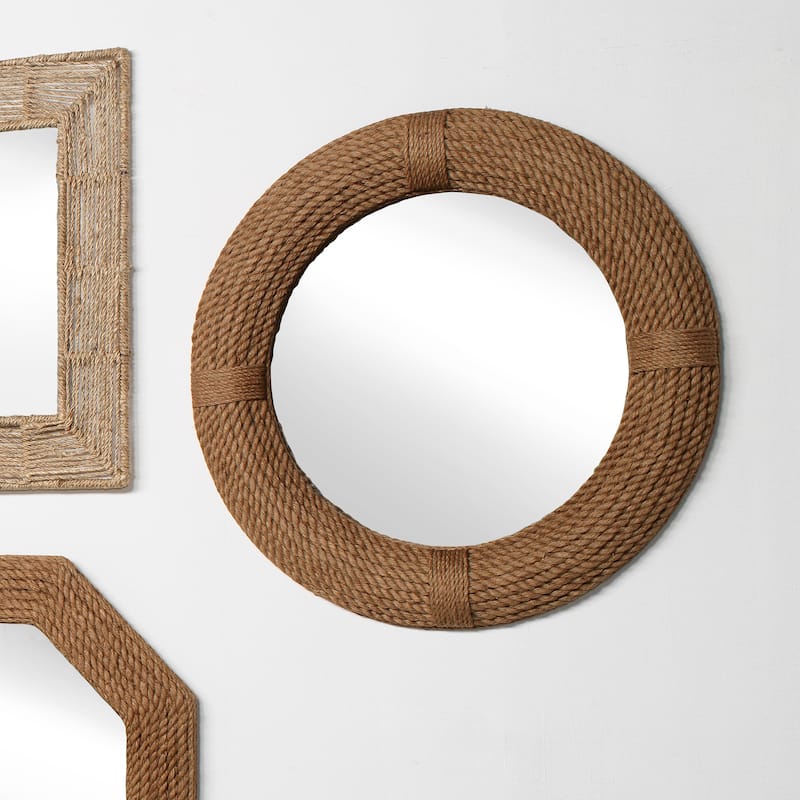 Alden Décor Cove Rope Round Mirror - Natural