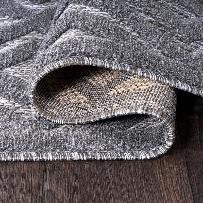 JONATHAN Y Ankara Neutral Diamond Trellis Indoor/Outdoor Area Rug