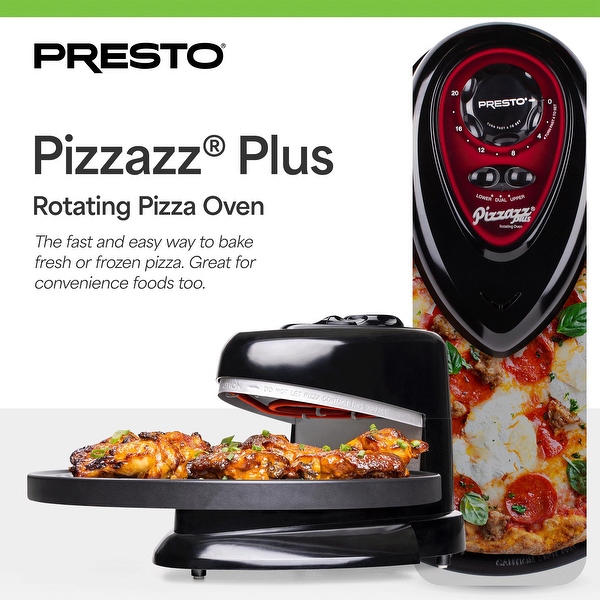 Presto Pizzazz Plus Rotating Pizza Oven, Bake 7-12